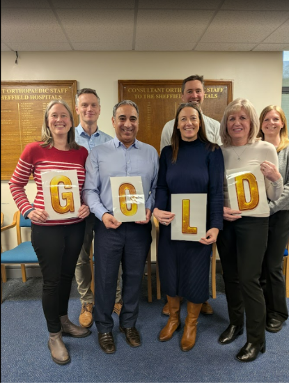 Hospital’s excellence in joint replacement surgery recognised with third consecutive national gold award